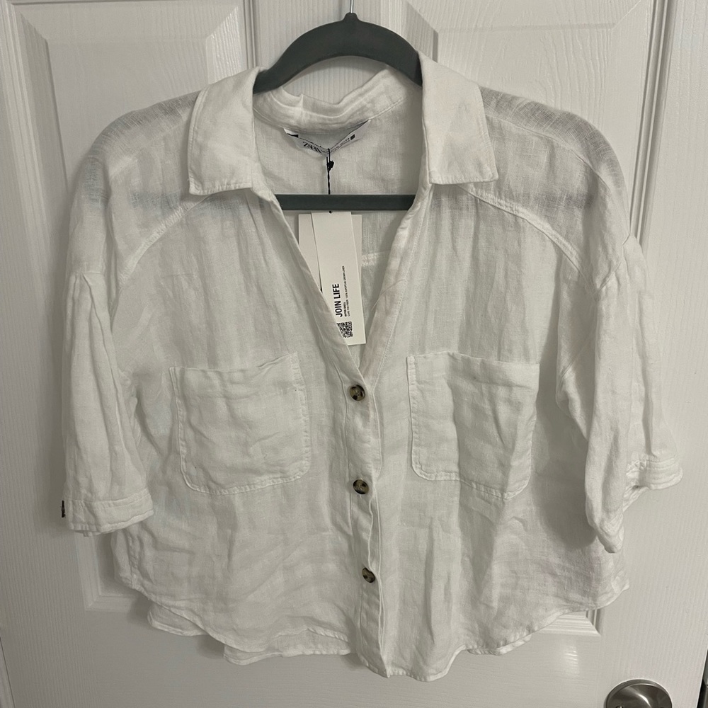 Zara Short Sleeve Button Down Top